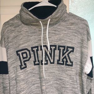 pink hoodie without a hood😂 idk the name